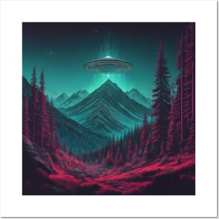 UFO Chronicles Podcast - UFO Glitch Artwork V11 Posters and Art